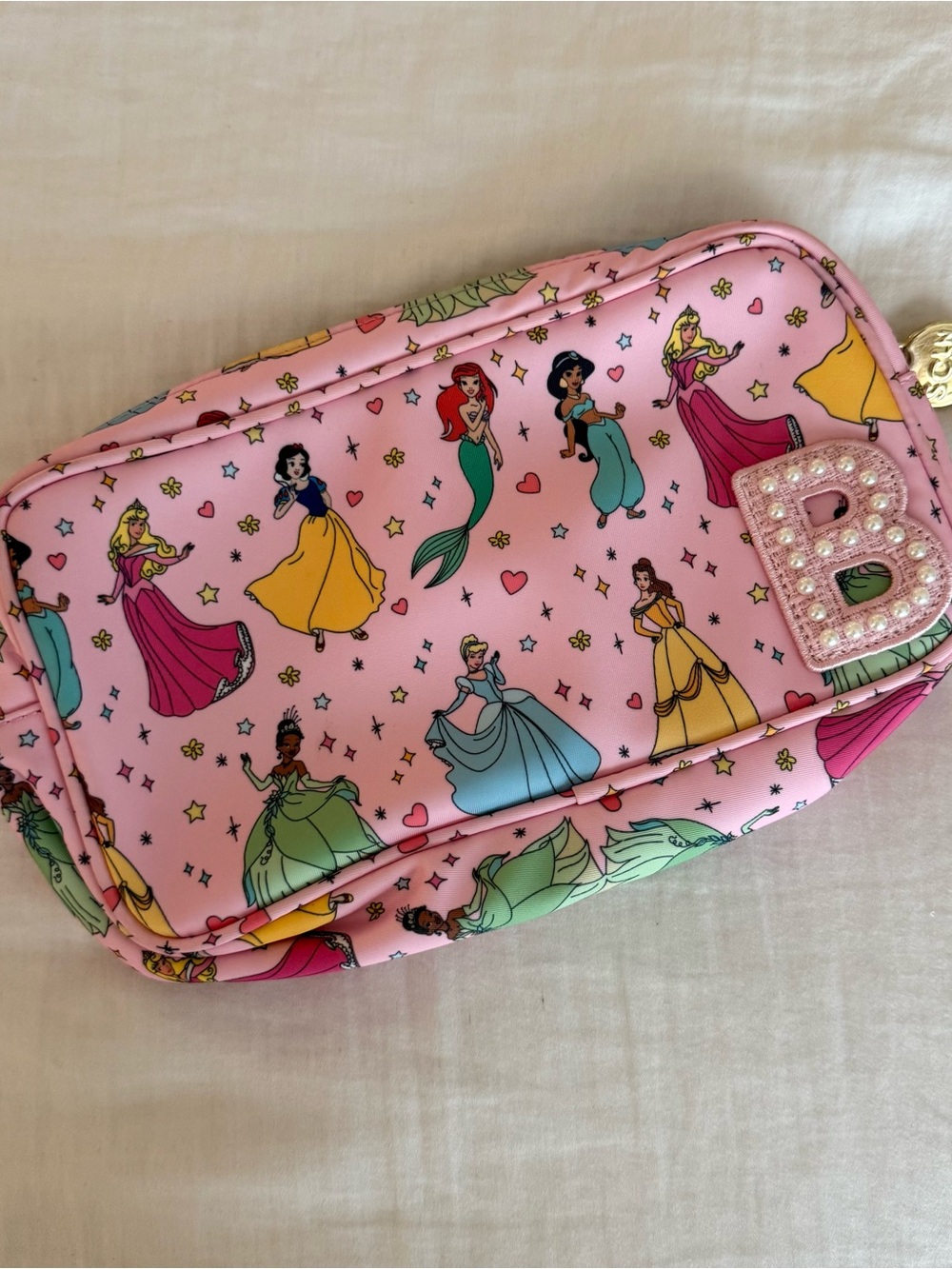 Stoney Clover Lane x Disney Small Princess Pouch with “B” Pearl Patch